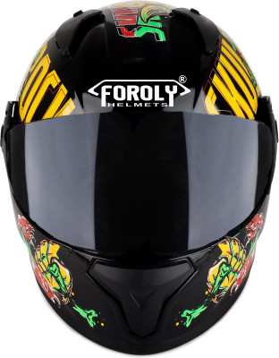 FOROLY Wonder Spoiler Zombie With Unbreakable Black Visor Motorbike Helmet(Multicolor)