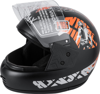 NOAX 6 Jaali stylish matt Sticker full Face Motorbike Helmet(Black)