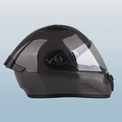 fuery FULL FACE HELMET WONDER PLAIN BLUE FF130 Motorbike Helmet(Silver)
