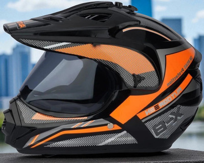 deletion X8 With Pc Visor ABS Material Motocross (OO-1) Motorbike Helmet(Orange)