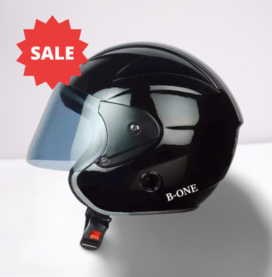 TIGER ONE Open Face Helmet ISI Marked strap for Men & Women Bike & Scooty Riding Motorbike Helmet(Black, B Cap TIGER)