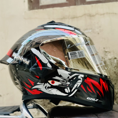 VEGA BOLT BUNNY Motorbike Helmet(BLACK RED)