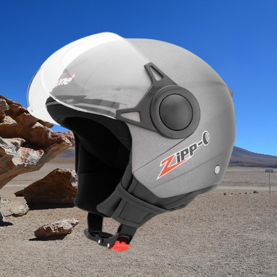 OZONE Zippo plain_OF_Unisex_largesize_Oz093 Motorbike Helmet(Grey)