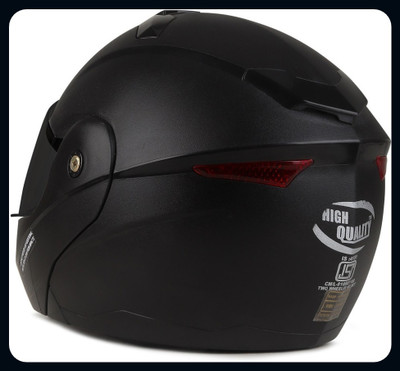 fuery FLIPUP HELMET RAINBOW VISOR BLACK FU106_New Motorbike Helmet(Black)