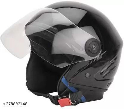 FDS _Black Track Half Face Helmet With ISI Certified Motorbike Helmet(Black)