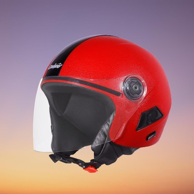 OZONE Zipp helmet_openface_largesize_Ozo0023 Motorbike Helmet(Red)