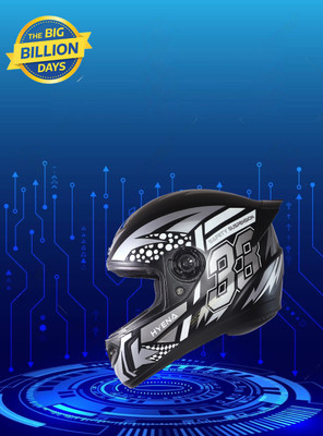 OZONE Premium Quality_Full Face Helmet_zigzag Mix_A21@3 Motorbike Helmet(BLACK-SILVER)