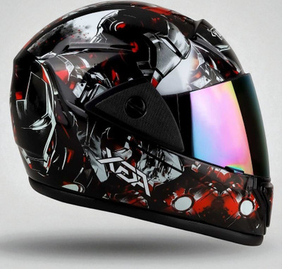 TRINOS Rado Ironmen with Anti UV Rainbow Visor ABS Material, Unisex (KK-1) Motorbike Helmet(Multicolor)