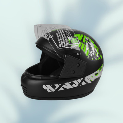 Font unisex full face good hard quality helmet-Green383B Motorbike Helmet(Green)