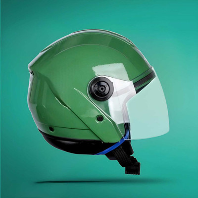 Racing-1 Track with PolyCarbonate Visor ABS Material Unisex Motorbike Helmet(Green)
