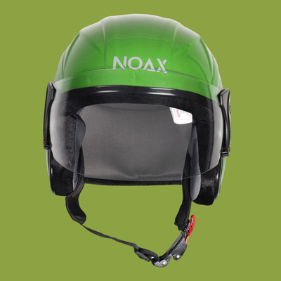 Font unisex open face helmet for safty420-AAA Motorbike Helmet(Light Green)