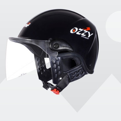 OZONE Ozzy plain helmet_openface_largesize_Ozo0059 Motorbike Helmet(Black)