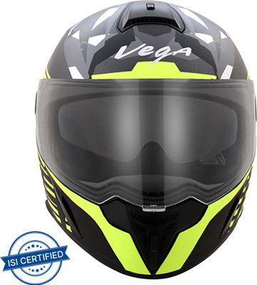 VEGA Ryker D/V Camo Motorbike Helmet(Dull Black Neon Yellow)