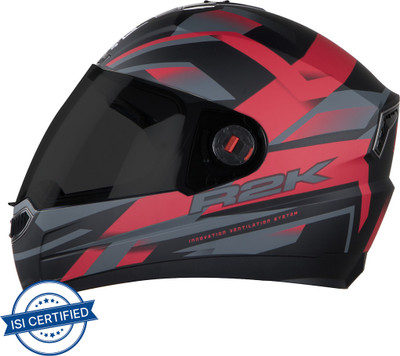 Steelbird Air SBA-1 R2K Motorbike Helmet(Matt Black/Red with Smoke Visor)