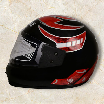 NOAX HELMET KING FULL FACE & ISI MARKED FOR UNISEX ((SL-73 Motorbike Helmet(Red)