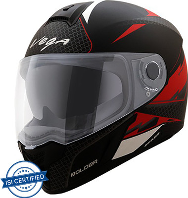 VEGA Ryker D/V Bolder Motorbike Helmet(Dull Black, Red)