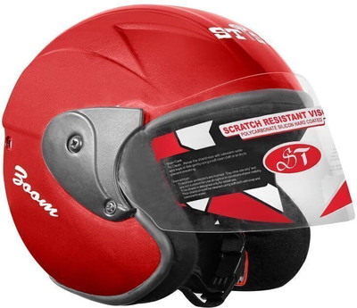 stiss Strong and Durable Stylish Matt Finish Full Face Scooty and Motorbike Helmet Motorbike Helmet(Red)