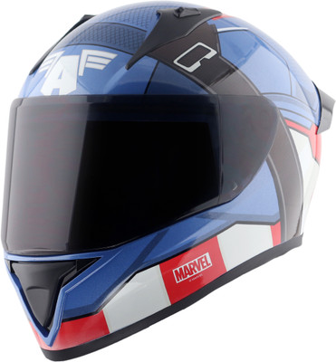 VEGA Bolt Marvel Captain America Motorbike Helmet(Blue Red White)