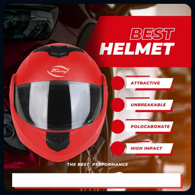 fuery Flipup Transparent visor TFU-86_New Motorsports Helmet(Red)