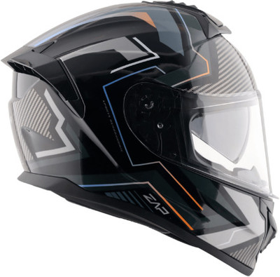 VEGA Zap Explore D/V Full Face Motorbike Helmet(Black Grey)