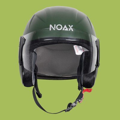 NOAX unisex open face helmet for safty341 Motorbike Helmet(Green)
