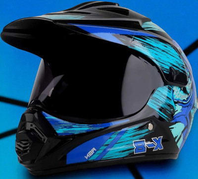 deletion X8 Cyber with Anti UV Polycarbonate Visor ABS Material Unisex (PP-1) Motorbike Helmet(Blue)