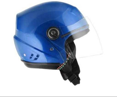 Racing-1 Super Track ISI Certified Open Face Helmet for Men & Women Motorbike Helmet(Blue)