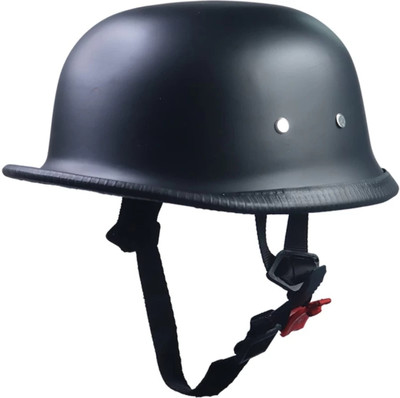 Anjana ABS GERMAN/ RETRO WORLD WAR INSPIRED HALF HELMET FOR MOTORBIKE (MATT BLACK) Motorbike Helmet(MATT BLACK)