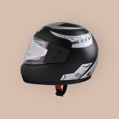Font Unisex Full Face Helmet For Motorbikes -520-ABC Motorbike Helmet(Silver)