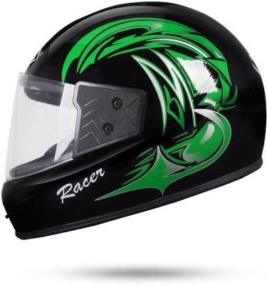 fuery 6 JALI FULLFACE FIRE GRAFFICS HELMET Motorbike Helmet(Green)