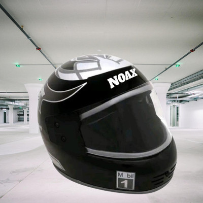 NOAX full face unisex helmet for safty23 Motorbike Helmet(Black)