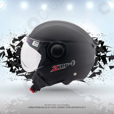 OZONE Superior Helmet_Open face_VG_21@A25 Motorbike Helmet(Black)