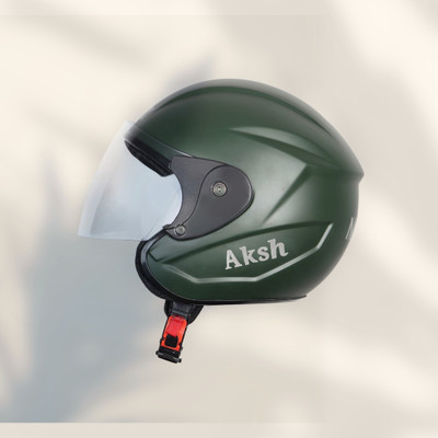 NOAX SAFETY HELMET FOR ONROAD RIDDING SOLID MATERIAL-TWO WHEELER(SLFK-AT-1373 Motorbike Helmet(Dark Green)