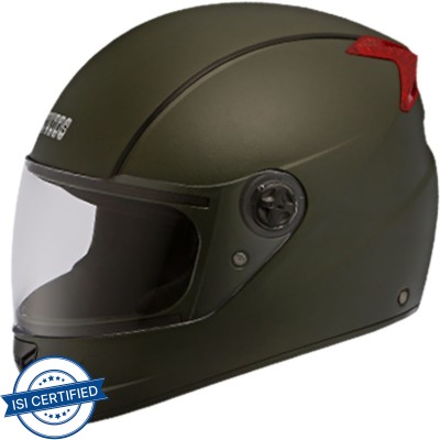 STUDDS Professional Motorbike Helmet(Military Green with Black Strips)