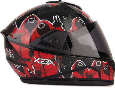 FOROLY Fighter Squid Game HD Graphics with Anti UV PC Visor ABS Material Unisex Motorbike Helmet(Multicolor)
