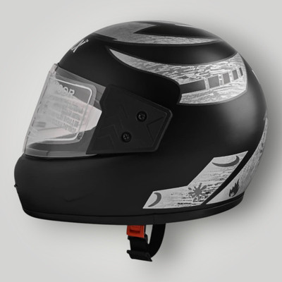 Font Unisex Full Face Helmet For Motorbikes -478-ABC Motorbike Helmet(Silver)