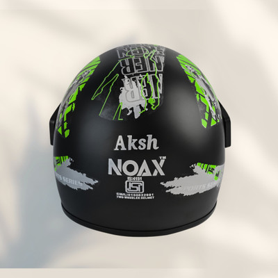 NOAX BRANDED ISI MARKED HELMET FOR UNISEX GENDER KEEP SAFE RIDING (SLFK-1047 Motorbike Helmet(Green)