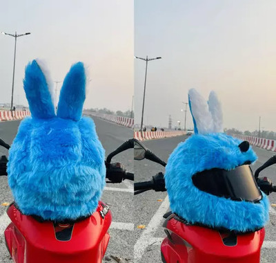 SRPHERE Sky Blue Rabbit Shape Style Bunny Helmet Cover For Full Face Helmet Motorbike Helmet(Sky Blue)