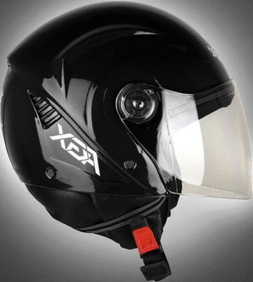 deletion Aura Open Face Unisex Bike/Scooty (OO-1) Motorbike Helmet(Black)