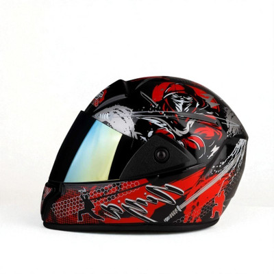 deletion Rado Ninja with Rainbow Visor ABS Material (MM-1) Motorbike Helmet(Red)