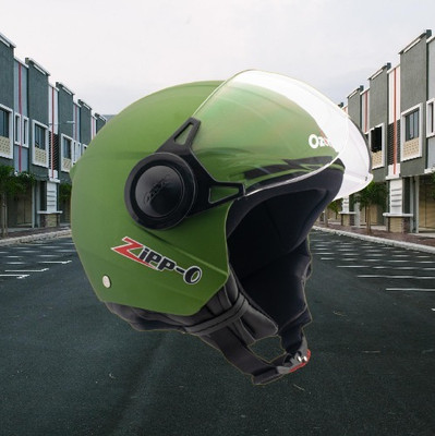 OZONE Zippo plain_OF_Unisex_largesize_Oz073 Motorbike Helmet(Green)