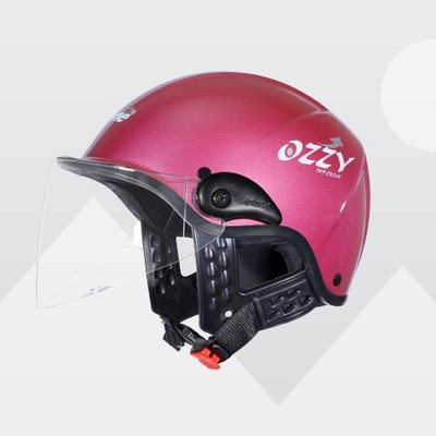 OZONE Ozzy plain helmet_openface_largesize_Ozo0061 Motorbike Helmet(Red)