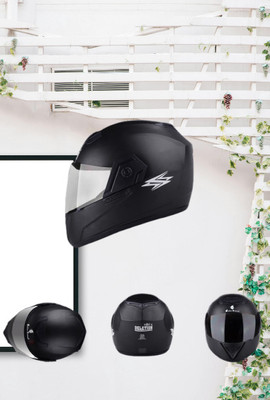 urban carrier ABS Material Full Face Plain Visor, UV Scratch Resistance Motorbike Helmet(Black)