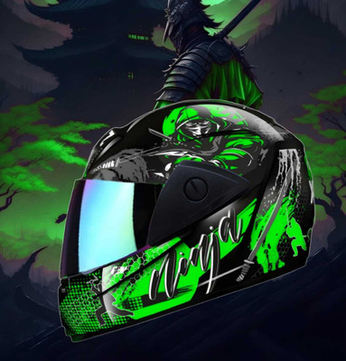 FOROLY Rado ninja fighter Full Face ABS Material with Rainbow visor Motorbike Helmet(Multicolor)