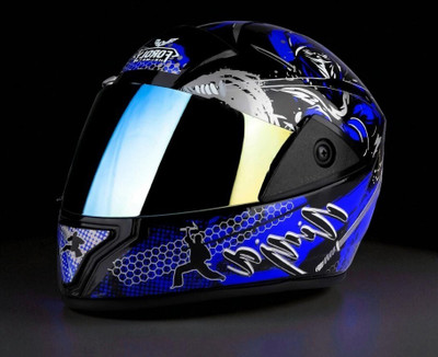 deletion Rado Ninja with Rainbow Visor ABS Material (NN-1) Motorbike Helmet(Blue)