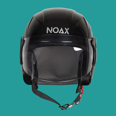 Font unisex open face helmet for safty72-AAA Motorbike Helmet(Black)