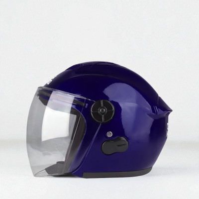 TRINOS Autogreen Open ABS Material with Pc Visor (MM-1) Motorbike Helmet(Blue)