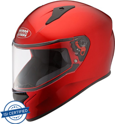 STUDDS Thunder with Clear Visor Motorbike Helmet(Cherry Red)