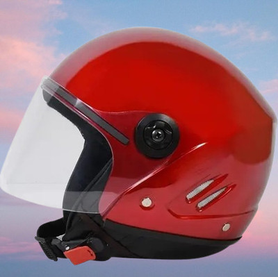 Lxt Red_Half_face_Helmet_with ISI Certified_RE_46 Motorbike Helmet(Red)
