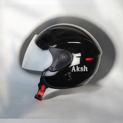 Font Helmet GOOD QUALITYFOR UNISEX for BIKE_-179A Motorbike Helmet(Black)